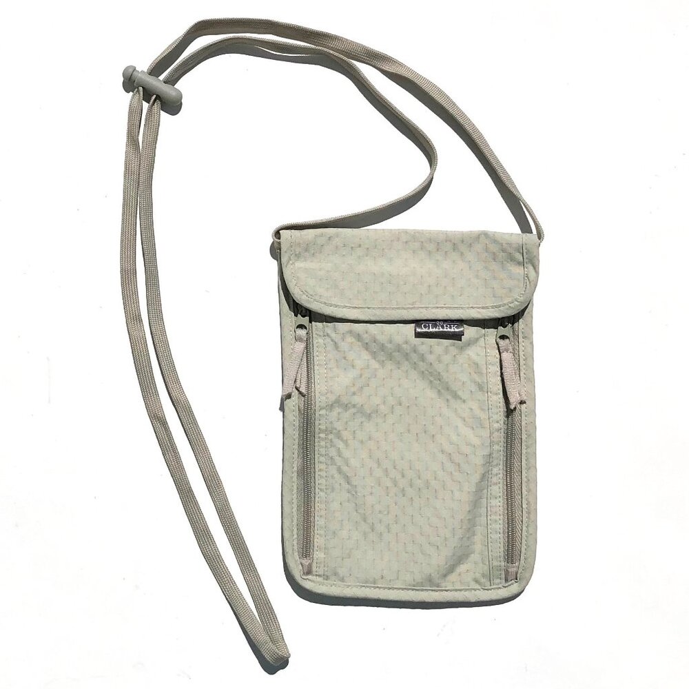 Lewis N Clark Crossbody Travel Passport Bag Adjustable Crossbody Strap beige